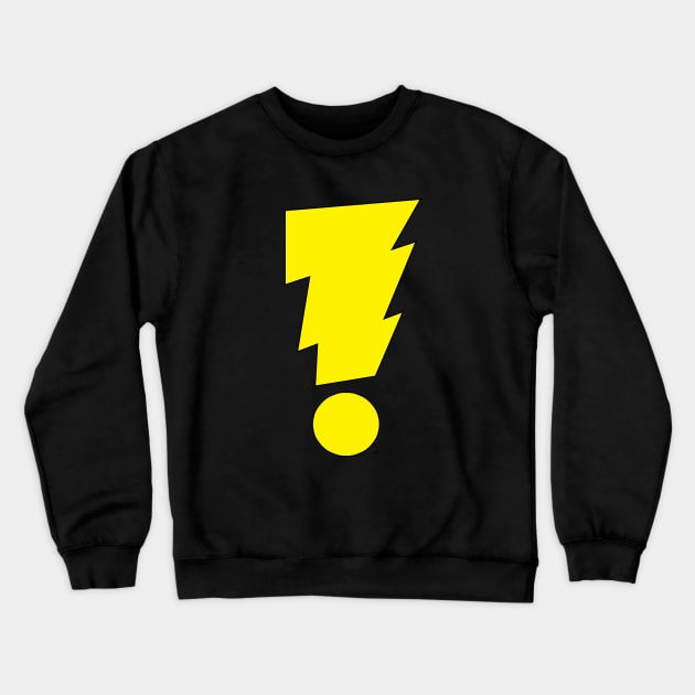 MADMAN Exclamation Bolt Classic Yellow! Crewneck Sweatshirt by MICHAEL ALLRED